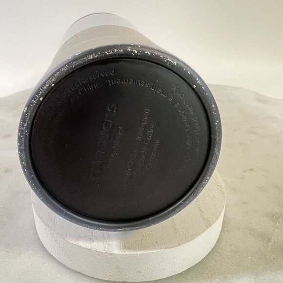 Starbucks 2017 Stainless Steel Black Dipped Travel Tumbler With Sliding Lid 12oz - Picture 7 of 11